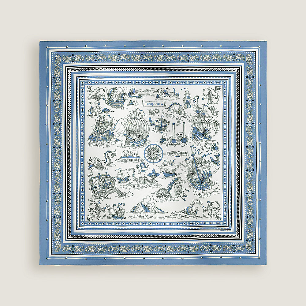 Tatouages Marins Bandana studded scarf 70 | Hermès USA Tatouages Marins Bandana studded scarf 70 | Hermès USA